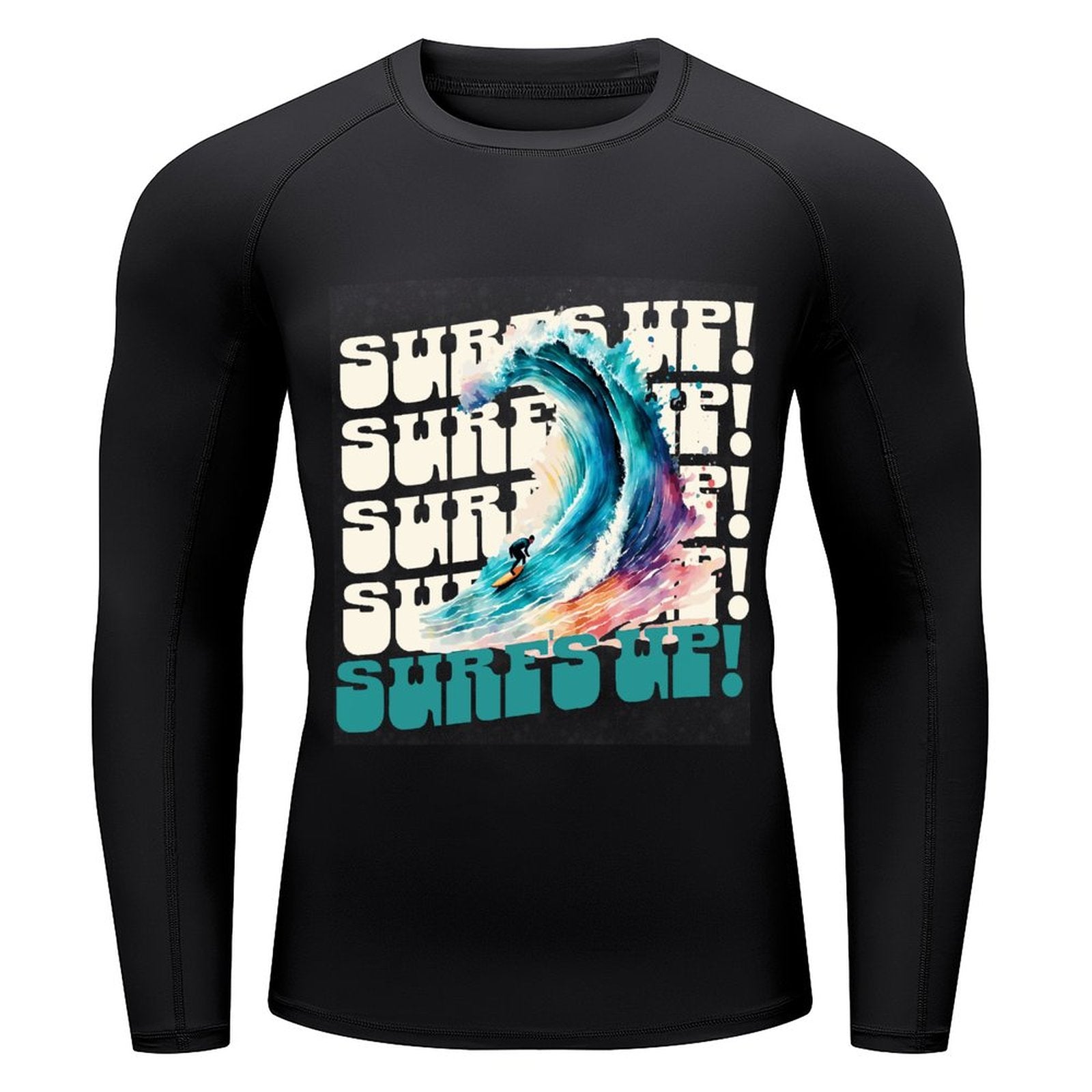 Surf's Up Men's Long-Sleeve Surfing Top (Front Printing)