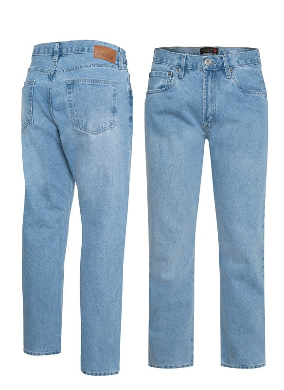 Men's Straight Leg Denim Blue Jeans