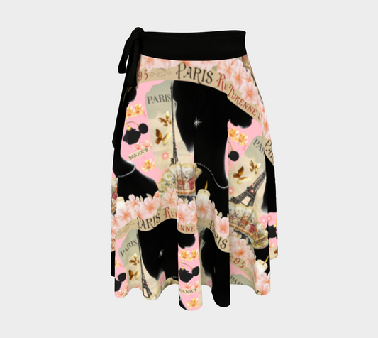 Eiffel Tower French Model Design One Size Wrap Skirt