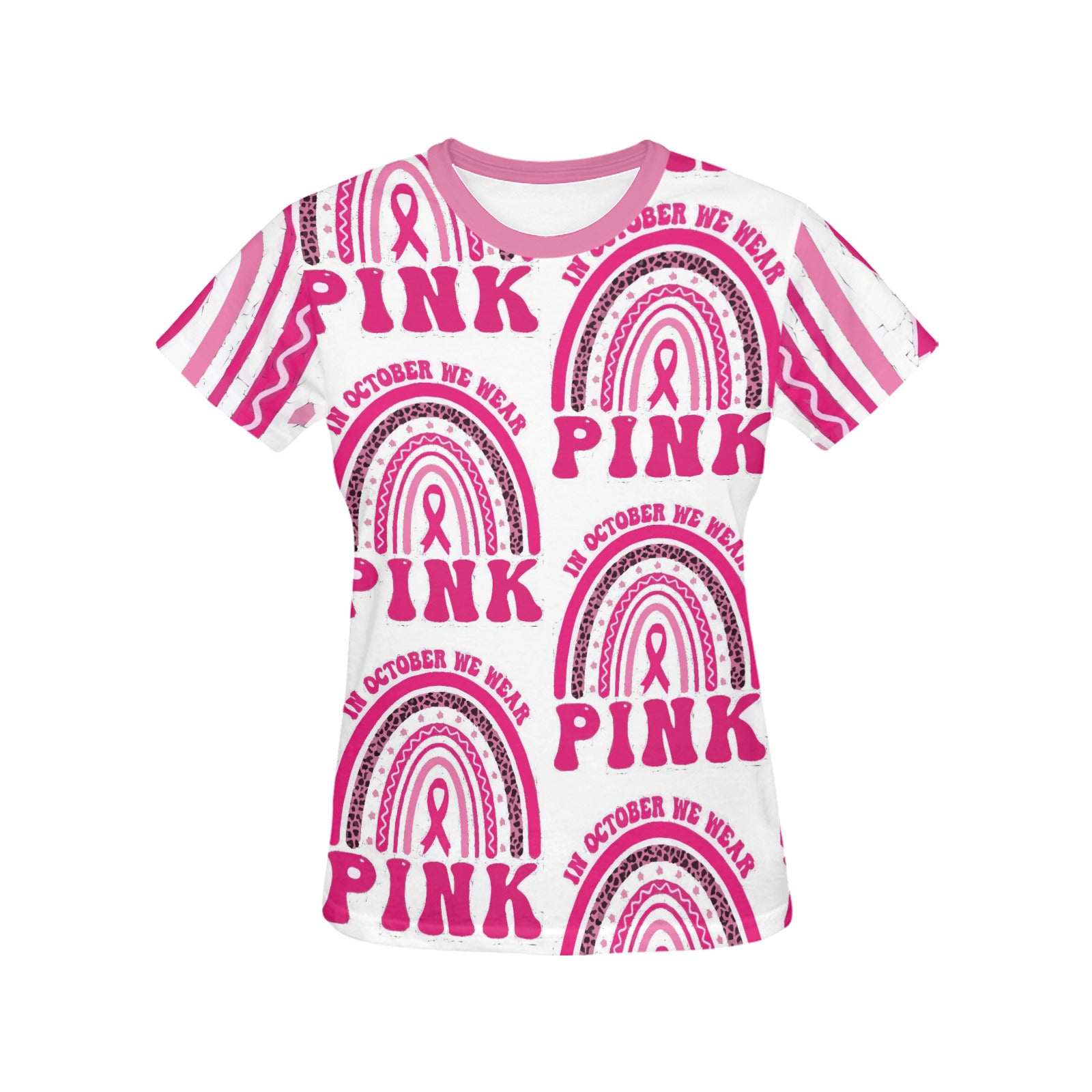 Women's We Wear Pink in October T-shirt (Made in USA）