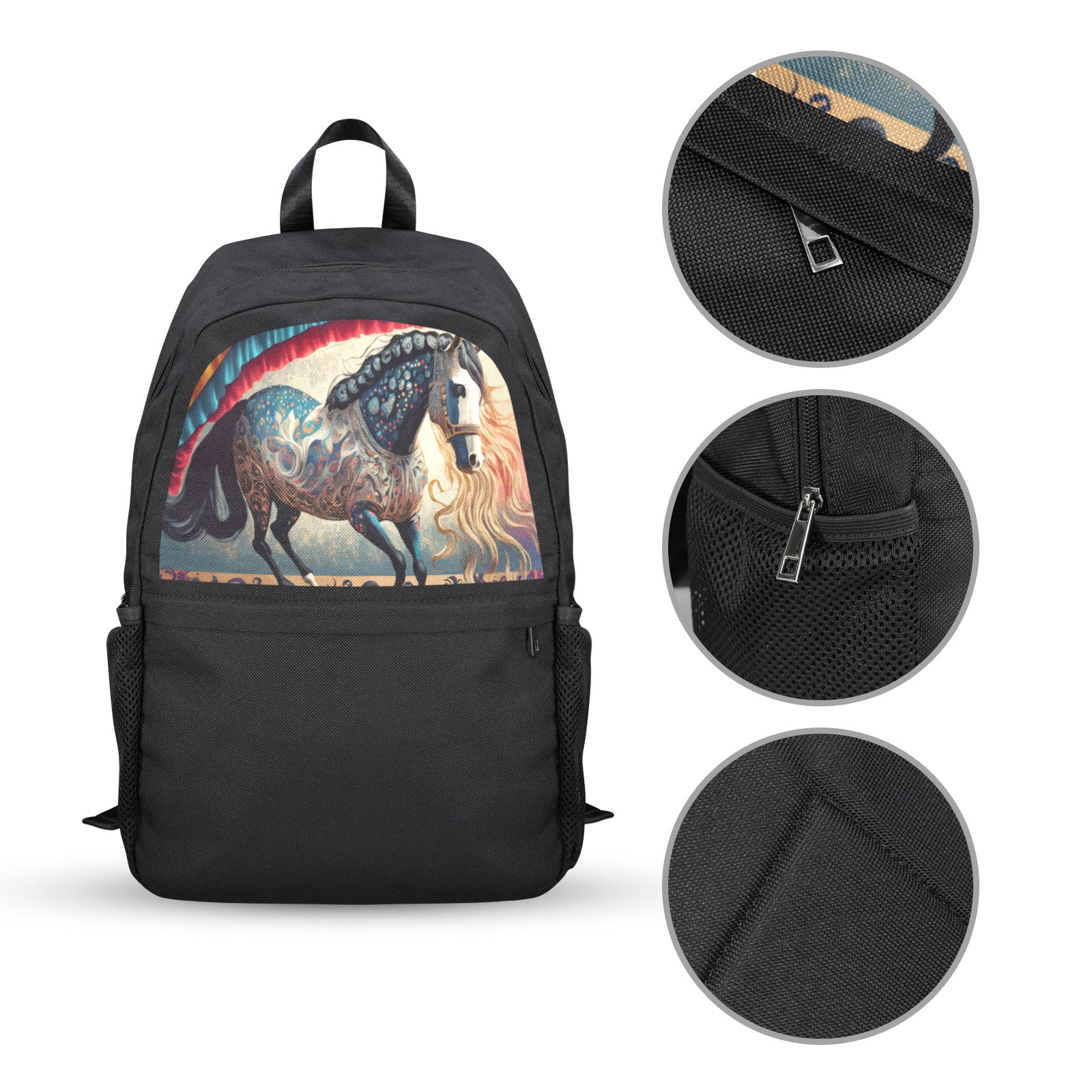 Bejeweled Horse Casual Backpack (Upper Part Printing) (Model 1753)