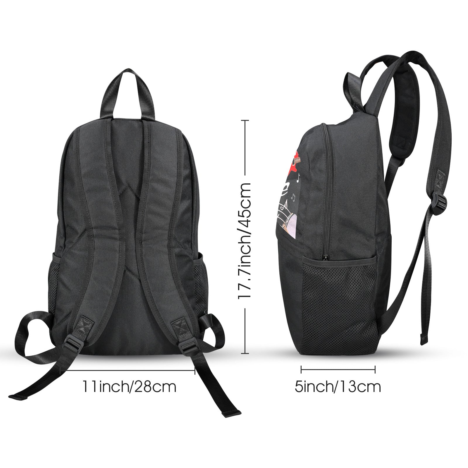 Crank Up the Volume Casual Backpack (Upper Part Printing) (Model 1753)