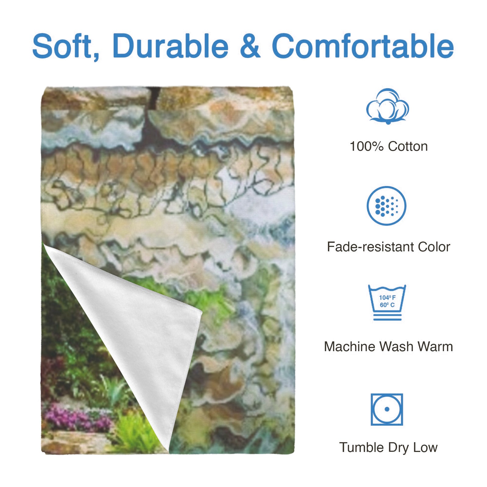 Tropical Waterfall Custom Bath Towel 29