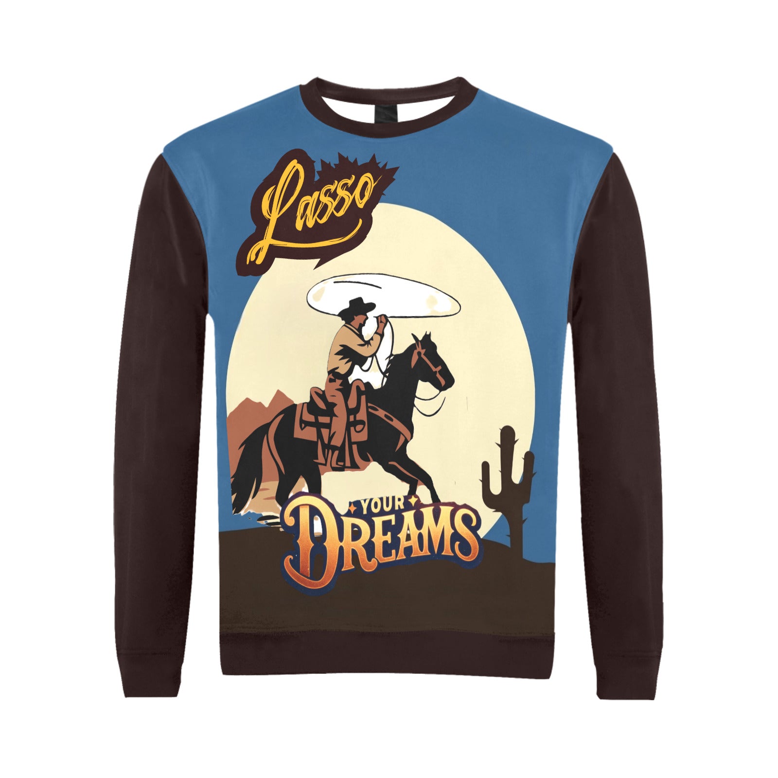 Lasso Your Dreams Men's All Over Print Fuzzy Sweatshirt (Made in USA)