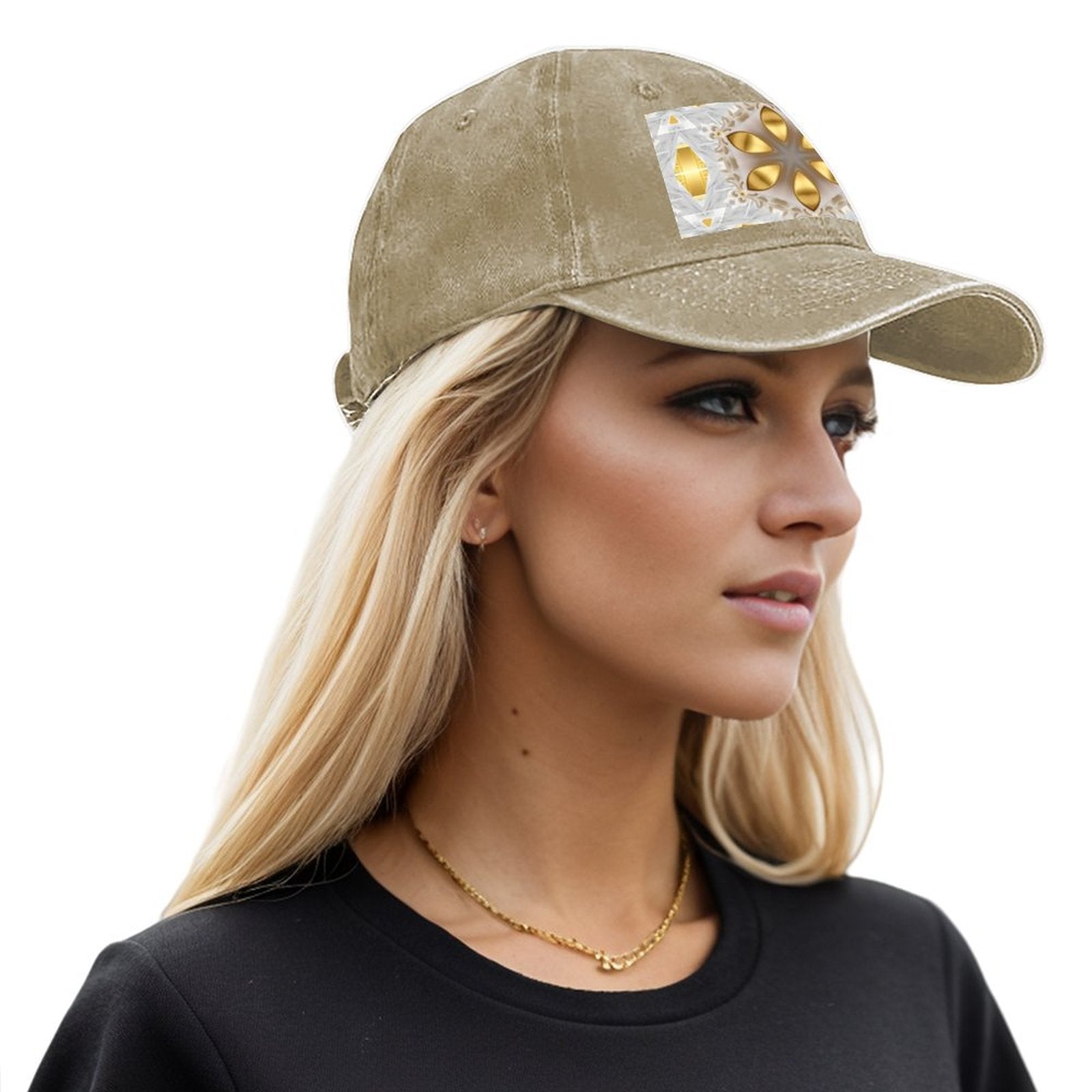 Golden Design Cotton Vintage Washed Denim Baseball Cap (Made in USA)