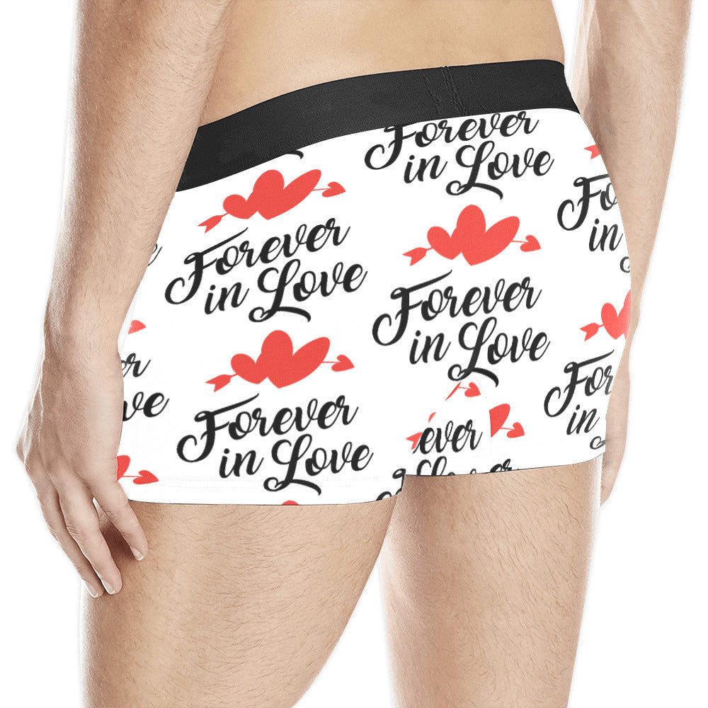 Forever in Love Men's All Over Print 3 Panel Boxer Briefs (Made In USA)