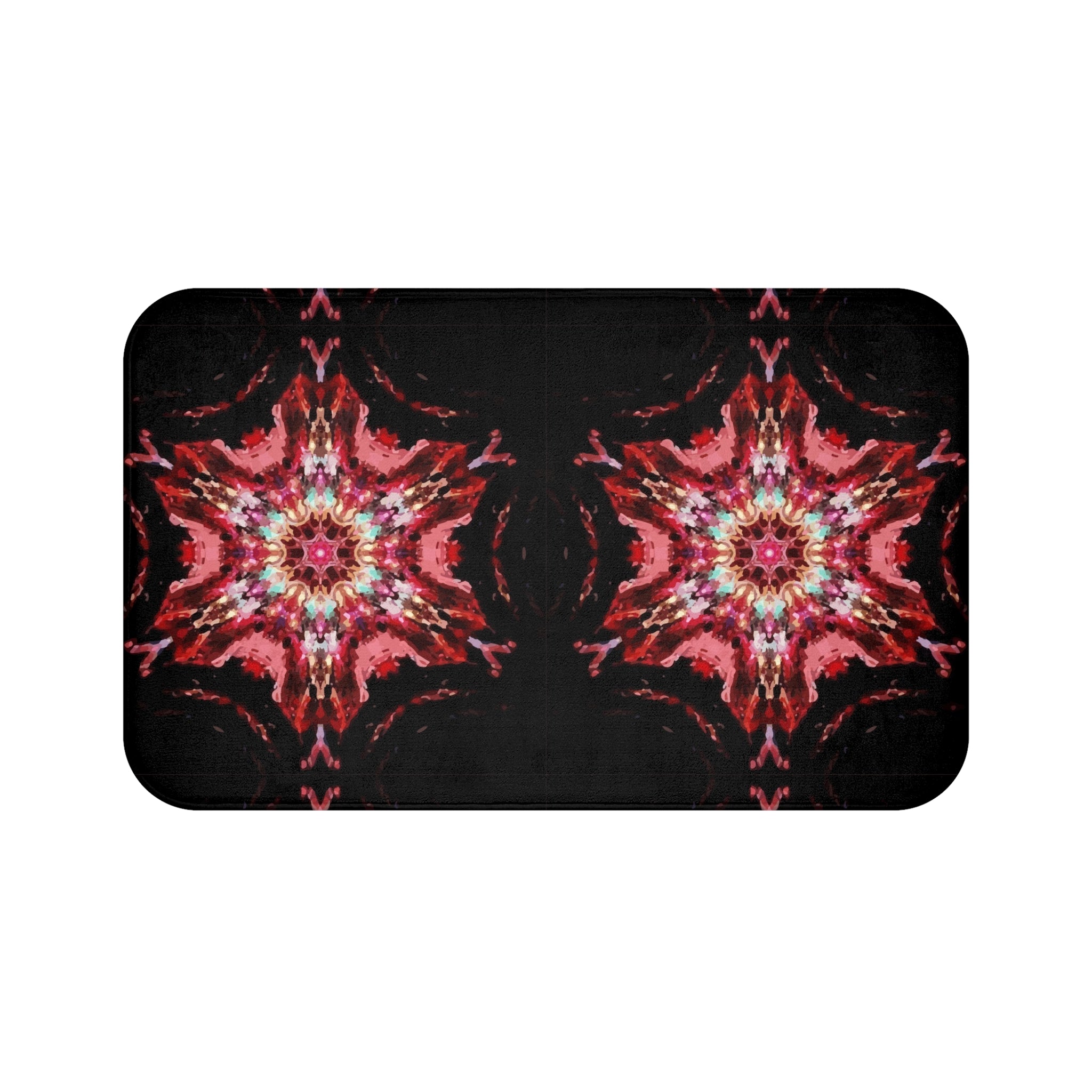 Red Star Pattern Bath Mat