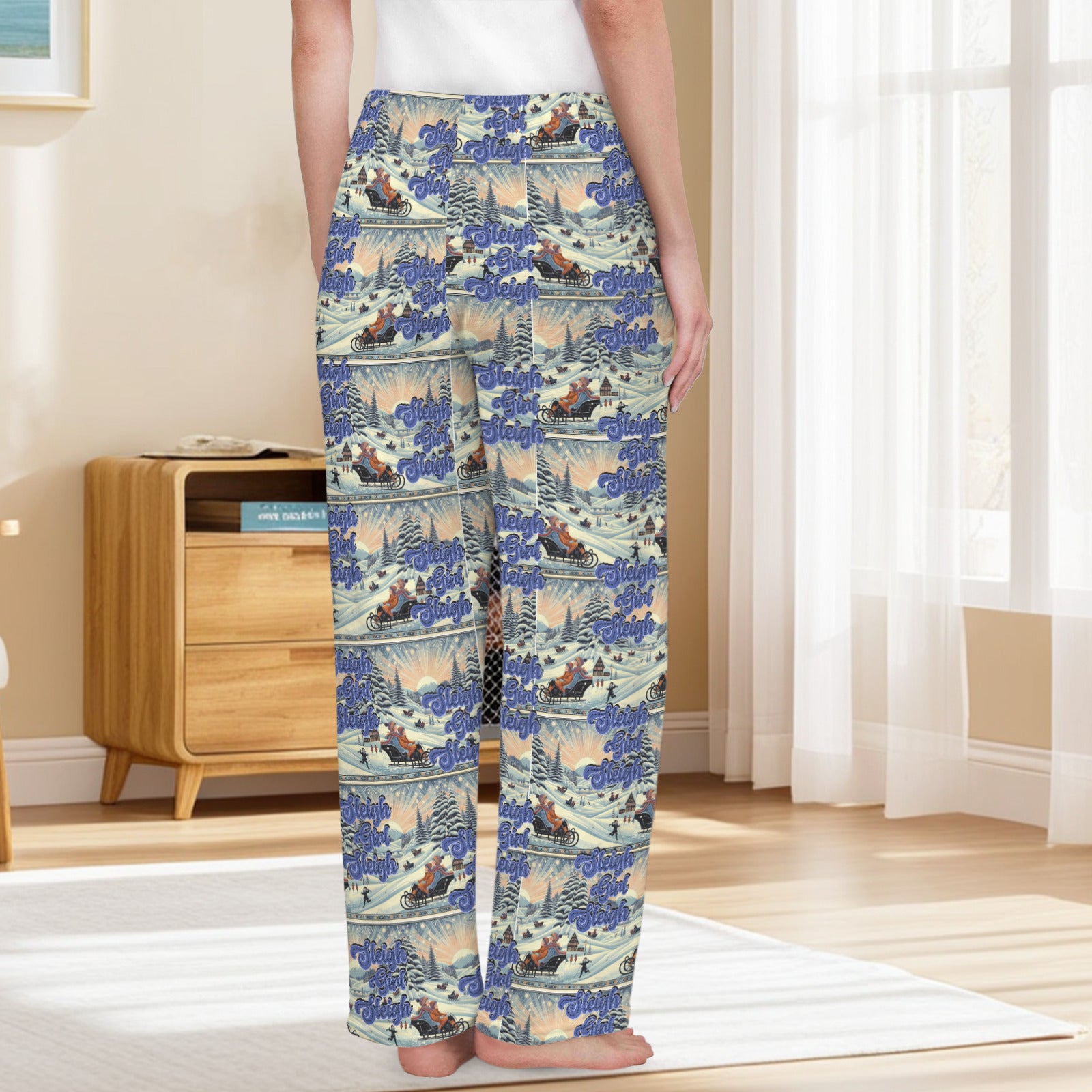 Sleigh Girl Blue Women's Flannel Pajama Pants (Made in USA)