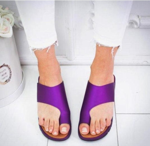 Women's Flat Sole Casual Soft Big Toe Foot Sandal