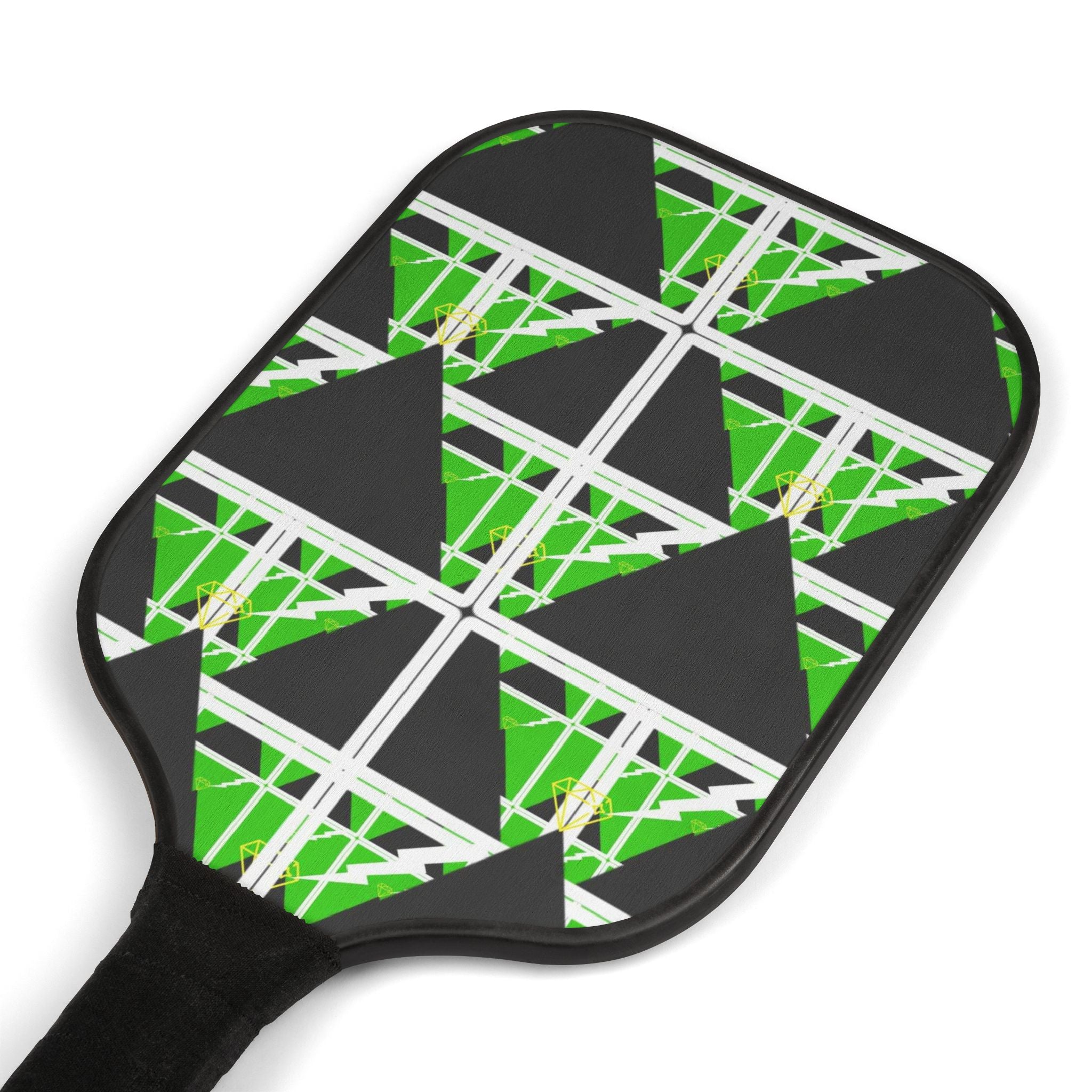 Green Triangle Pattern Pickleball Set