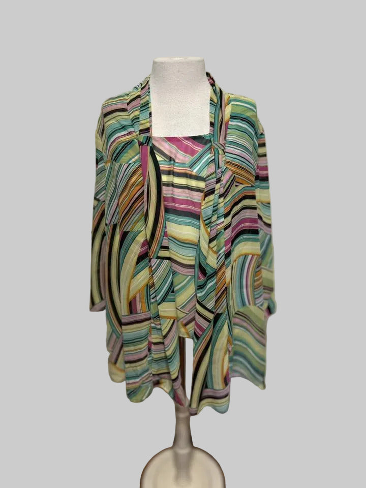 Danny & Nicole 2-piece Sleeveless Top with Kimono - size 18