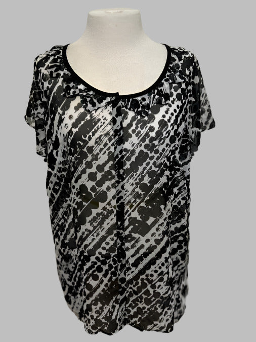 East 5th Black & White Blouse - size 1X