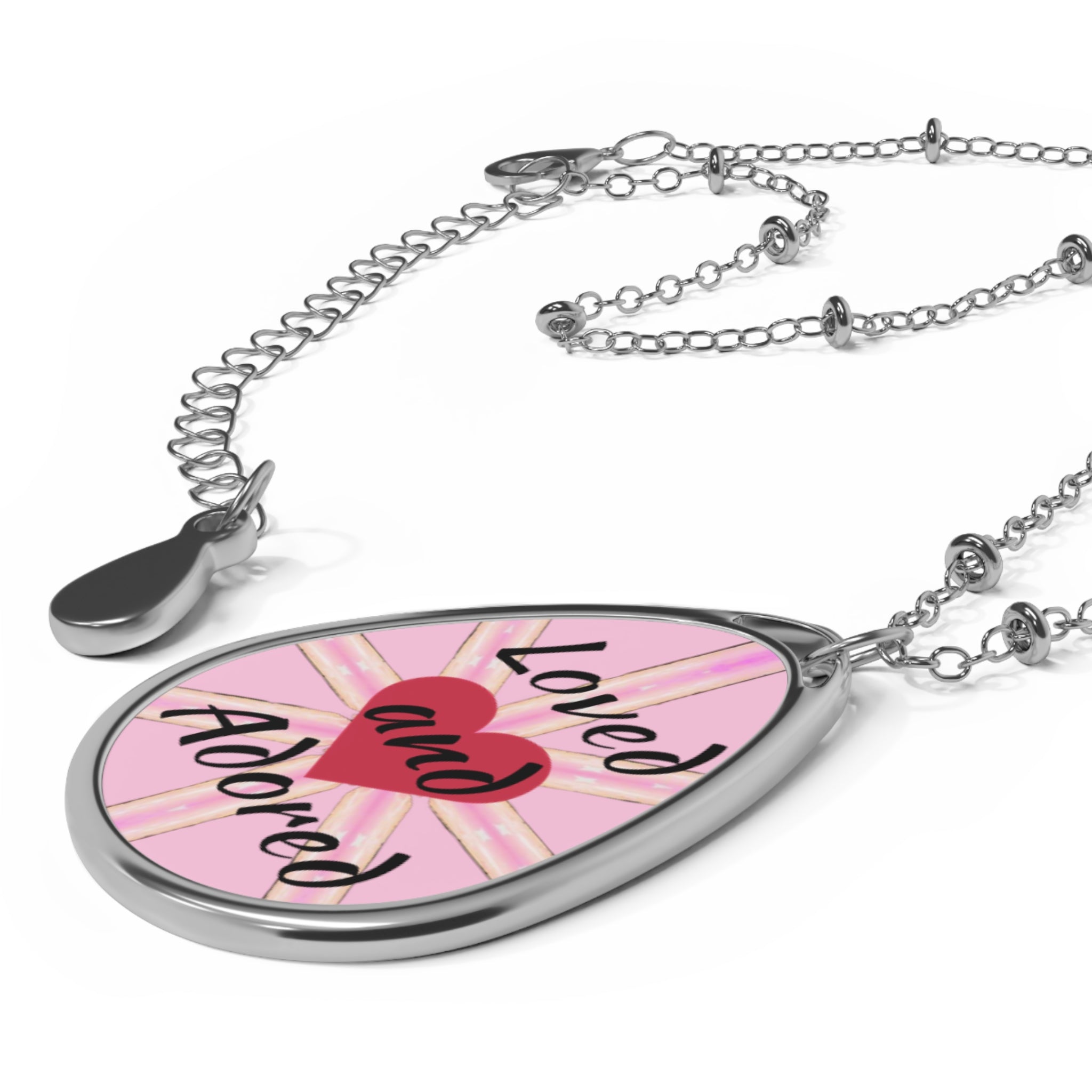 Loved and Adored Pink Oval Necklace
