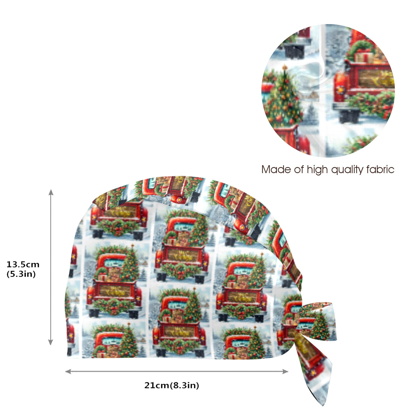 Merry Christmas Red Truck Medical Scrub Cap (Made in USA)