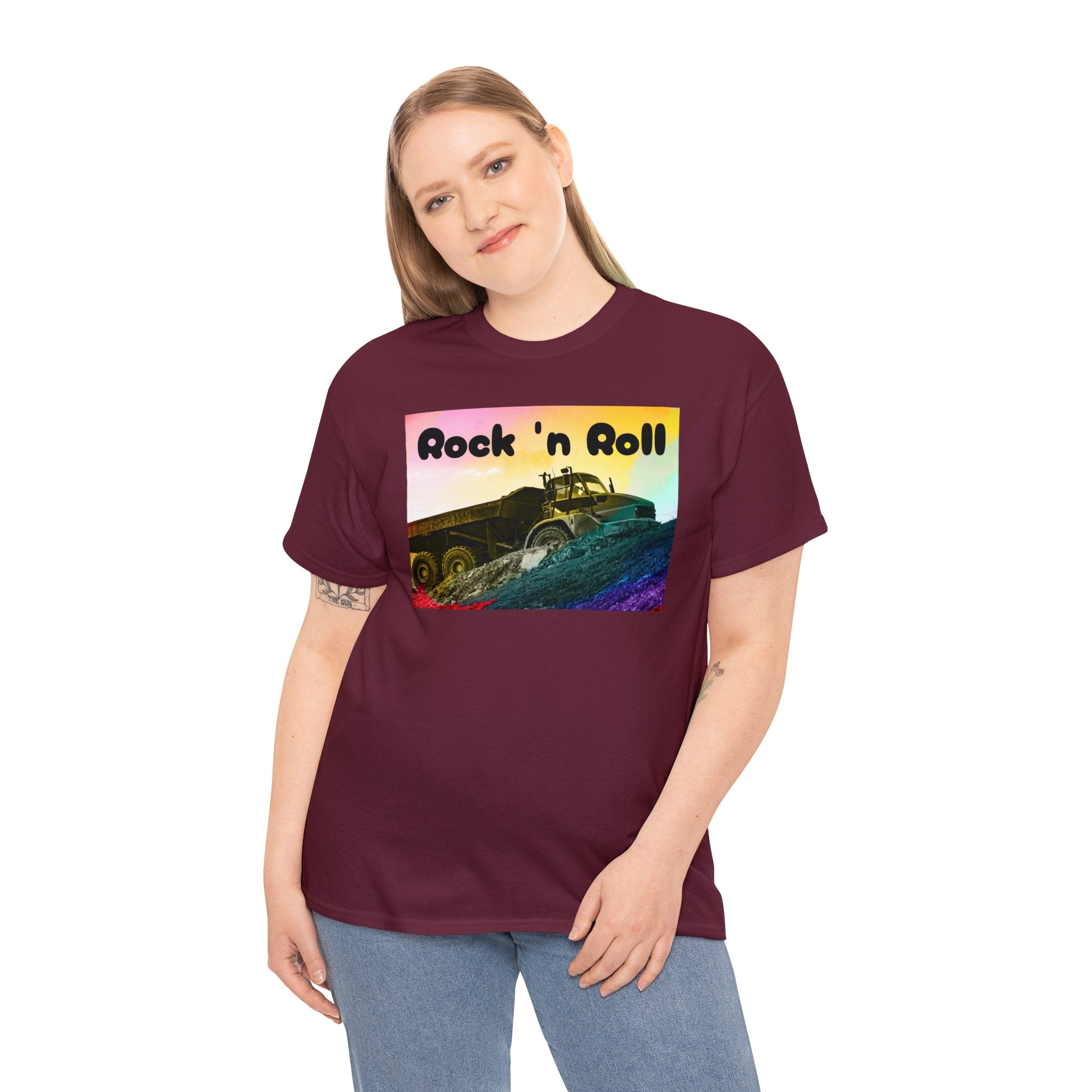 Rock 'n Roll Dump Truck Unisex Heavy Cotton T-shirt up to 5XL