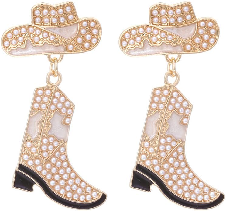 Cowboy Hat and Boot Dangle Earrings