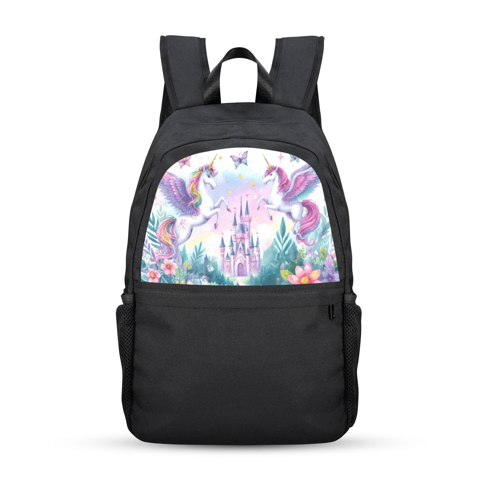 Unicorns and Castle Casual Backpack (Upper Part Printing) (Model 1753)
