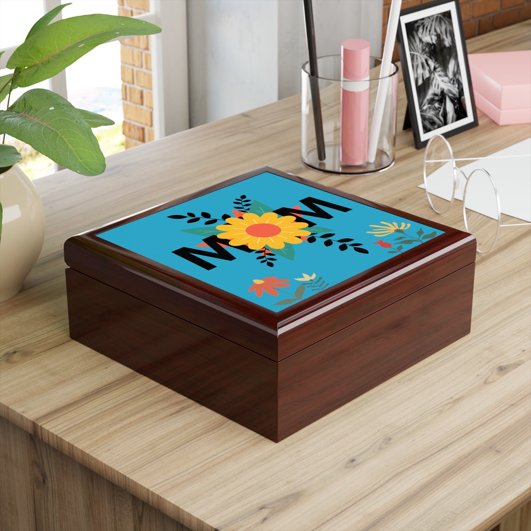 Floral Pattern Mom Design Jewelry Box Perfect for Mother's Day Gift
