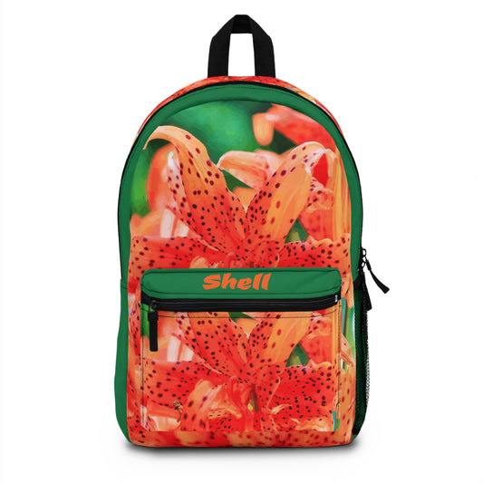 Orange Tiger Lily Personalizable School Backpack