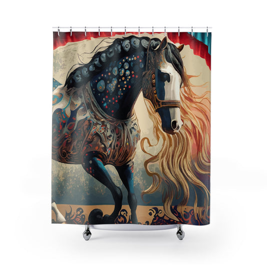 Bejeweled Horse with Long Mane Shower Curtain