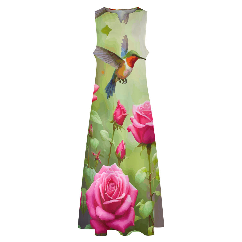 Women's Floral Designs Sleeveless Maxi Dress