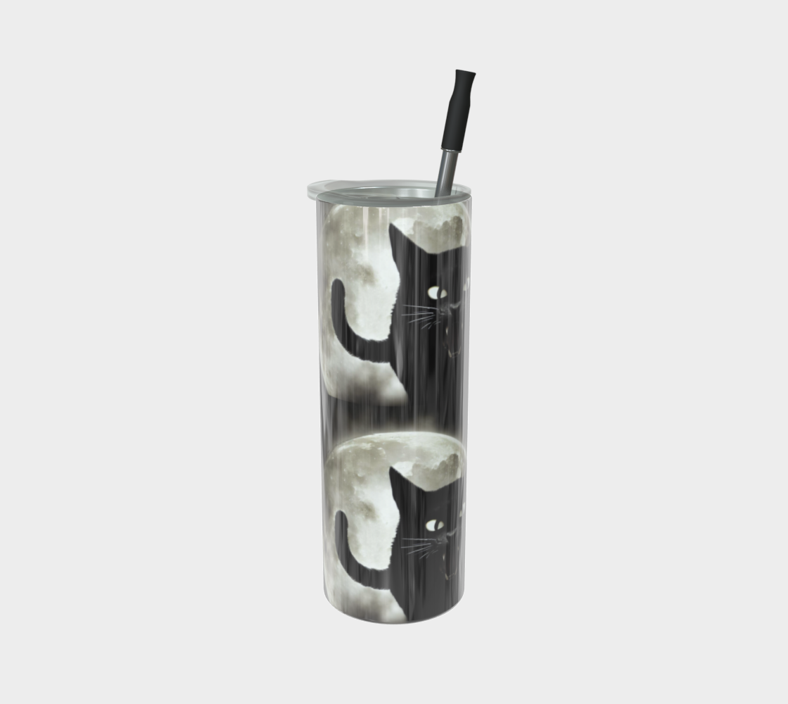 Angry Black Cat Halloween 20 oz Stainless Steel Tumbler