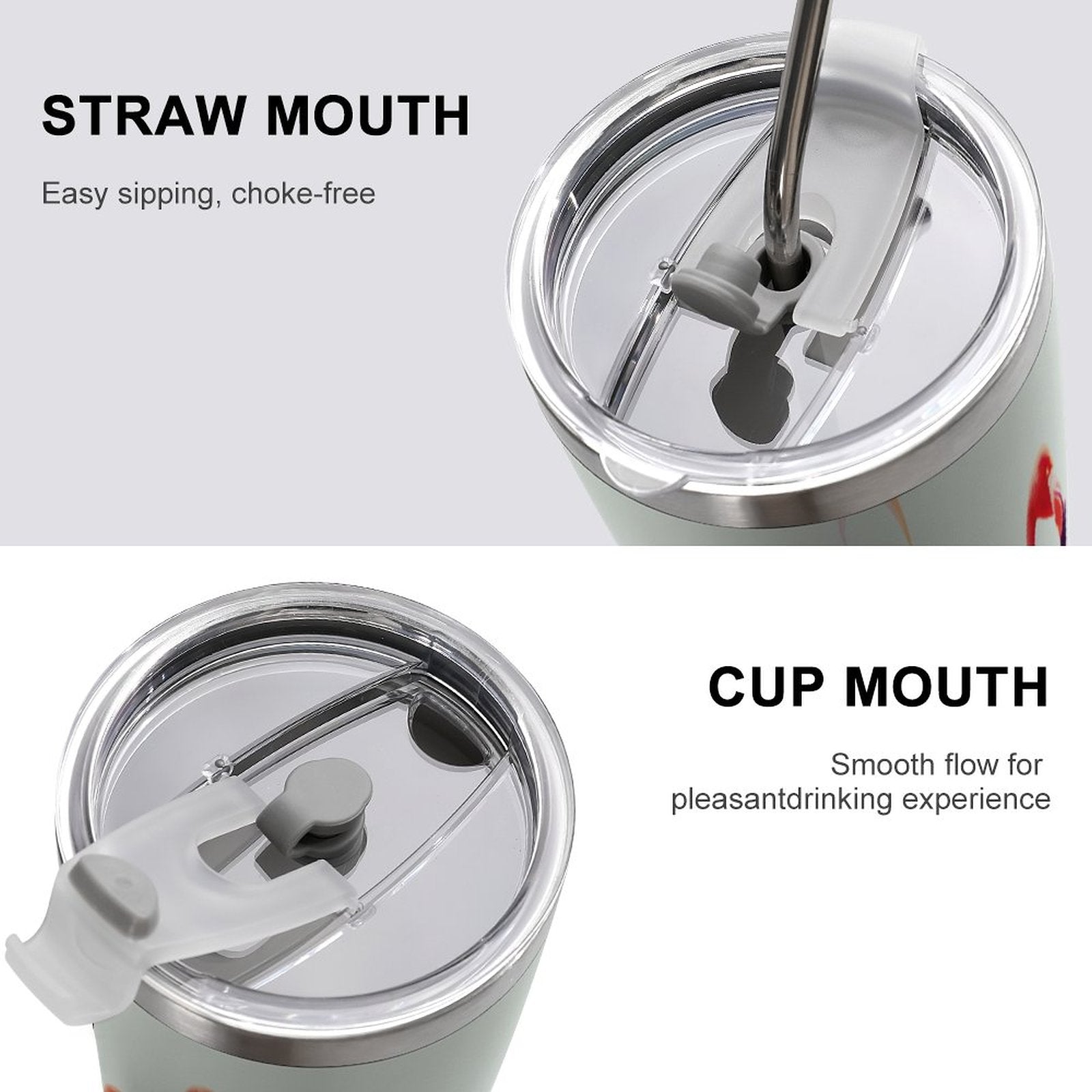 Pink Flamingos Summer Design 20oz Silver Rim Tumbler (Made in USA)