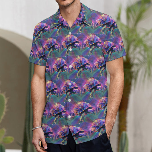 Men's Supersonic Turtle Button Down Short Sleeve Shirt