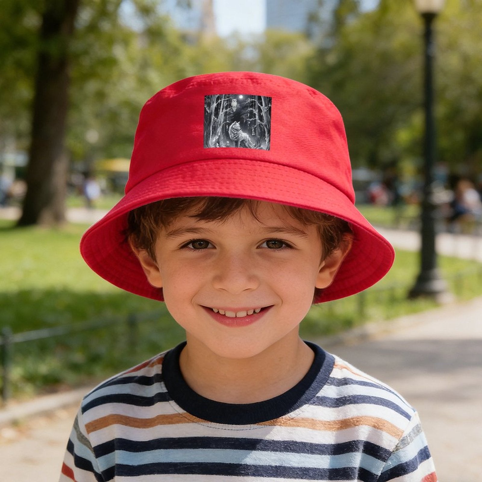 Ethereal Wolf Children’s Bucket Hat (Front Printing)