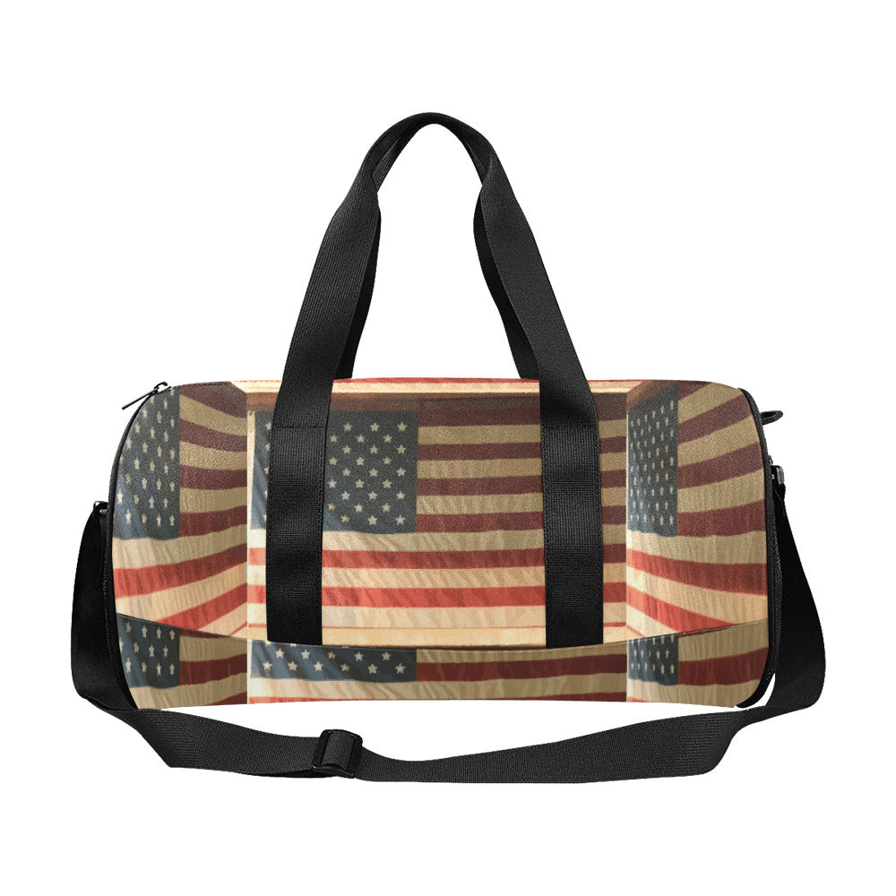3D Illusion US Flag Travel Duffel Bag