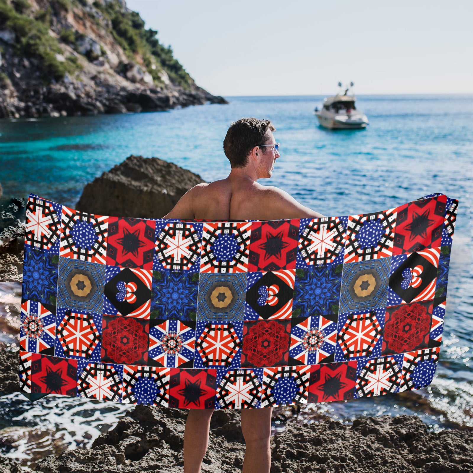 USA Patchwork Design Beach Towel - 31