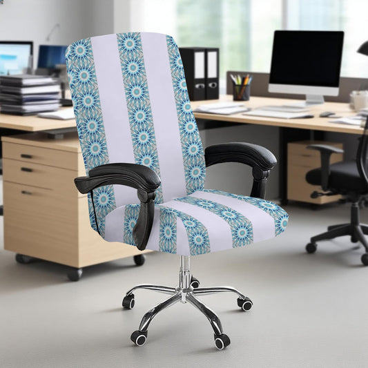 Green & White Stripes Office Chair Cover  | Ships from USA