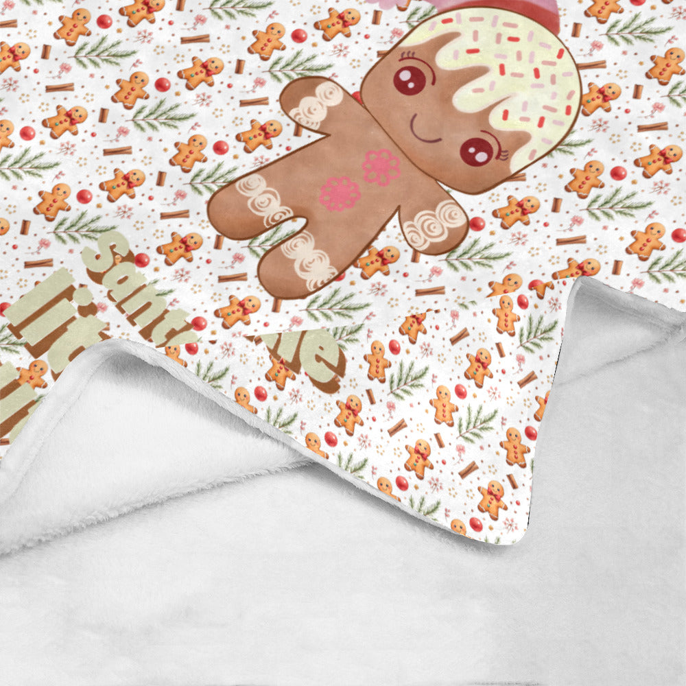 Gingerbread Boy Santa's Little Cutie Ultra-Soft Micro Fleece Blanket (Made in USA)