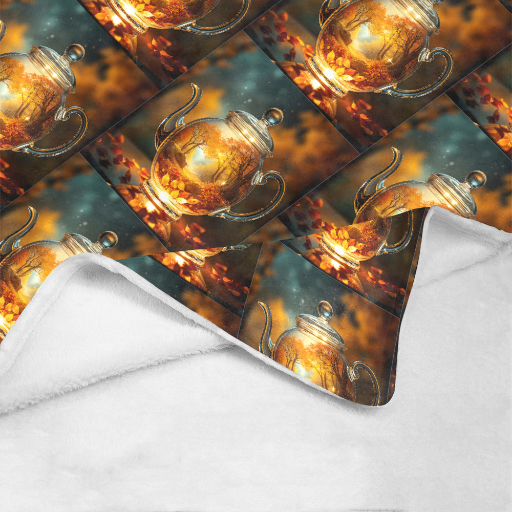 Fall Scene in Crystal Teapot Ultra-Soft Micro Fleece Blanket (Made In USA)