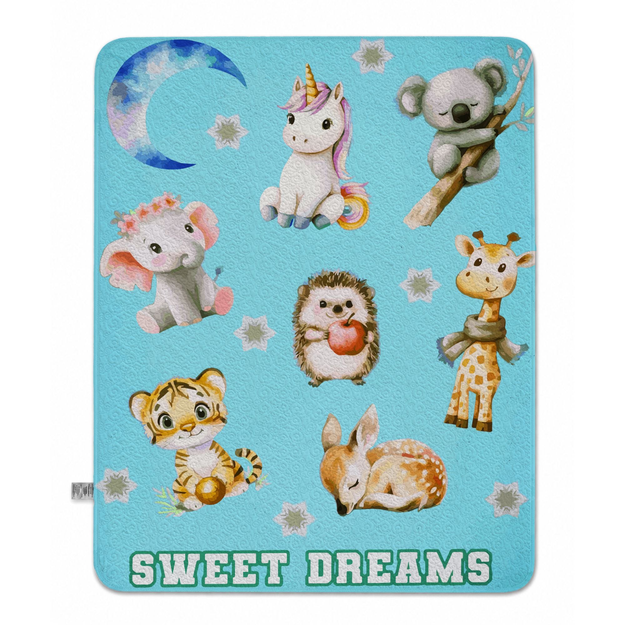 Sweet Dreams Cute Baby Animals Quilted Blanket - 50