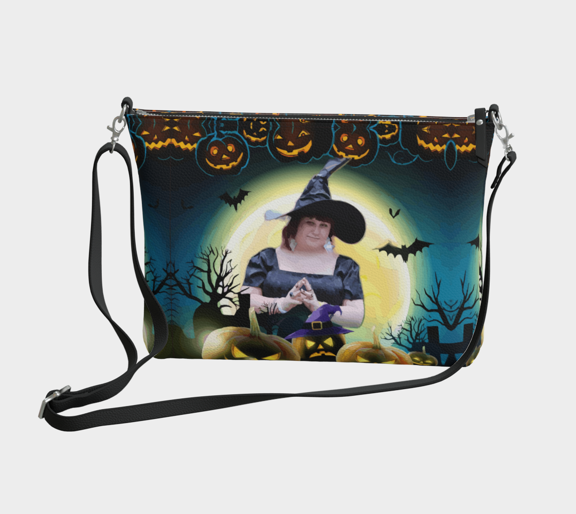 Halloween Witch Vegan Leather Crossbody Bag