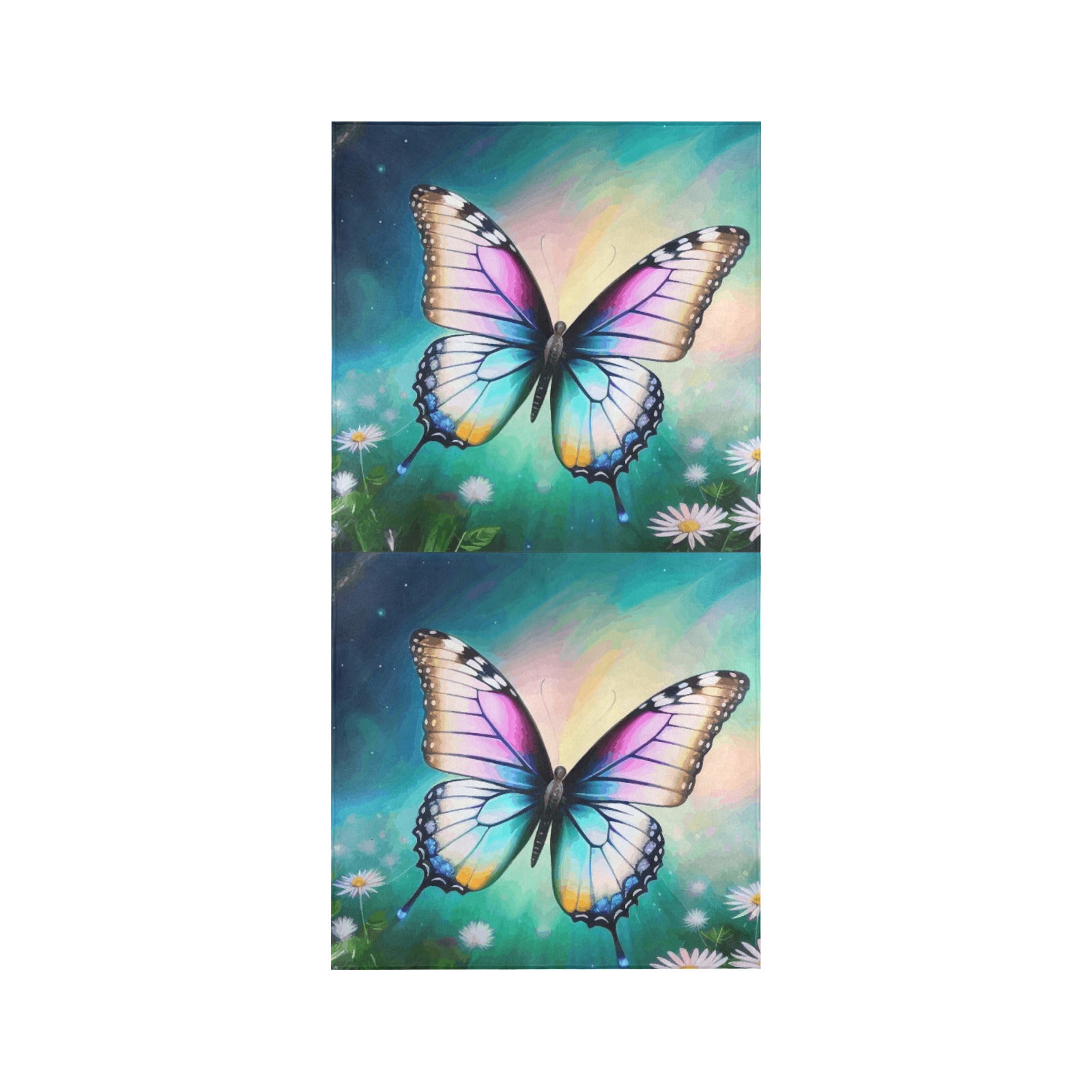 Beautiful Butterfly and Daisies Beach Towel - 30