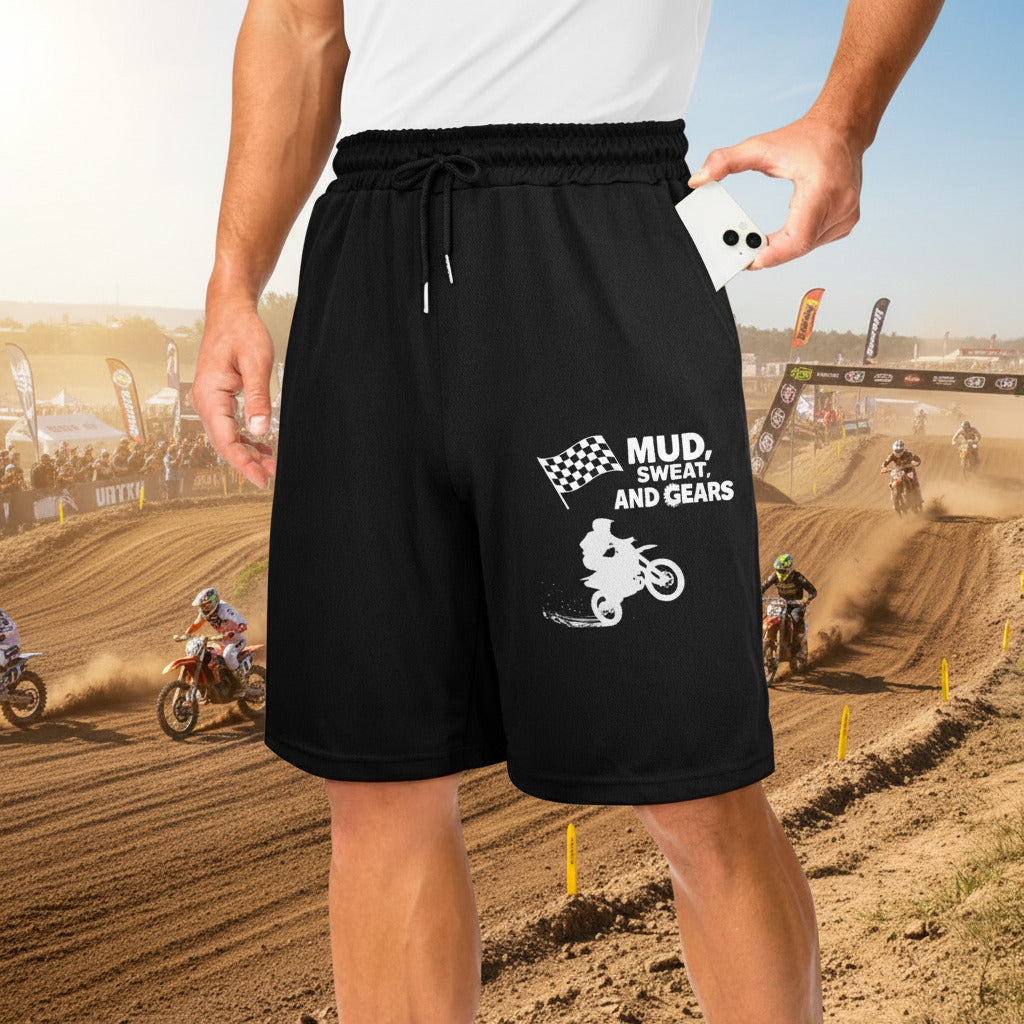 Mud Sweat and Gears Motorcycle Men's Black Casual Shorts (Made in USA)
