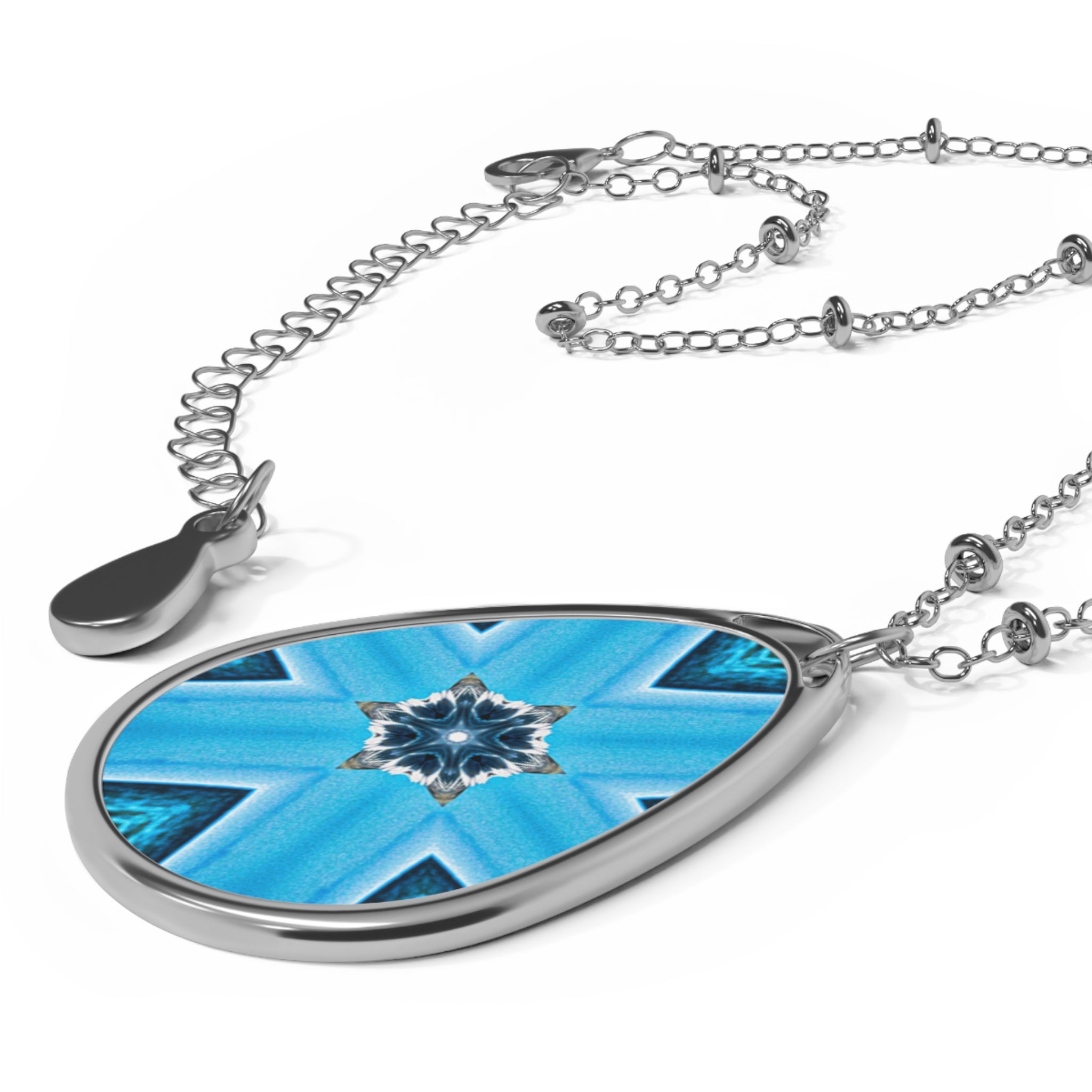 Blue Diamond Oval Necklace for Women