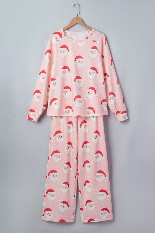 Christmas Santa Raglan Top & Pants Pajama Set