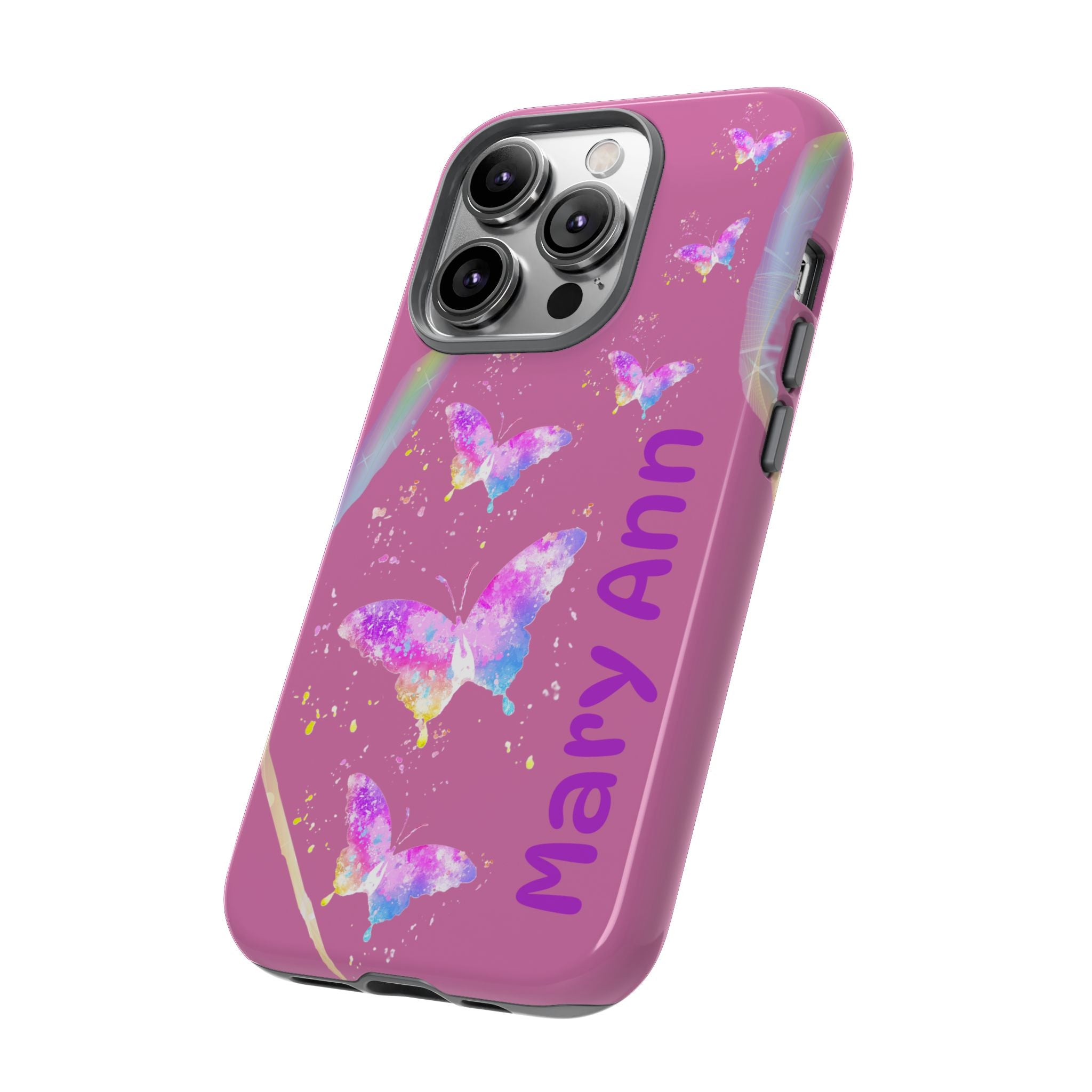 Personalized Butterfly Phone Case, Floral Phone Cover, Customizable Phone Case, Gift for Her, Pastel Decor