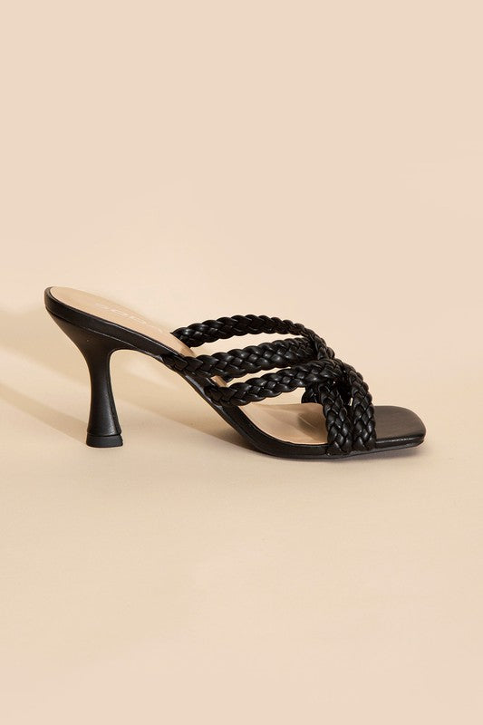 KELLAN-S Double Cross Braided Heel Sandals