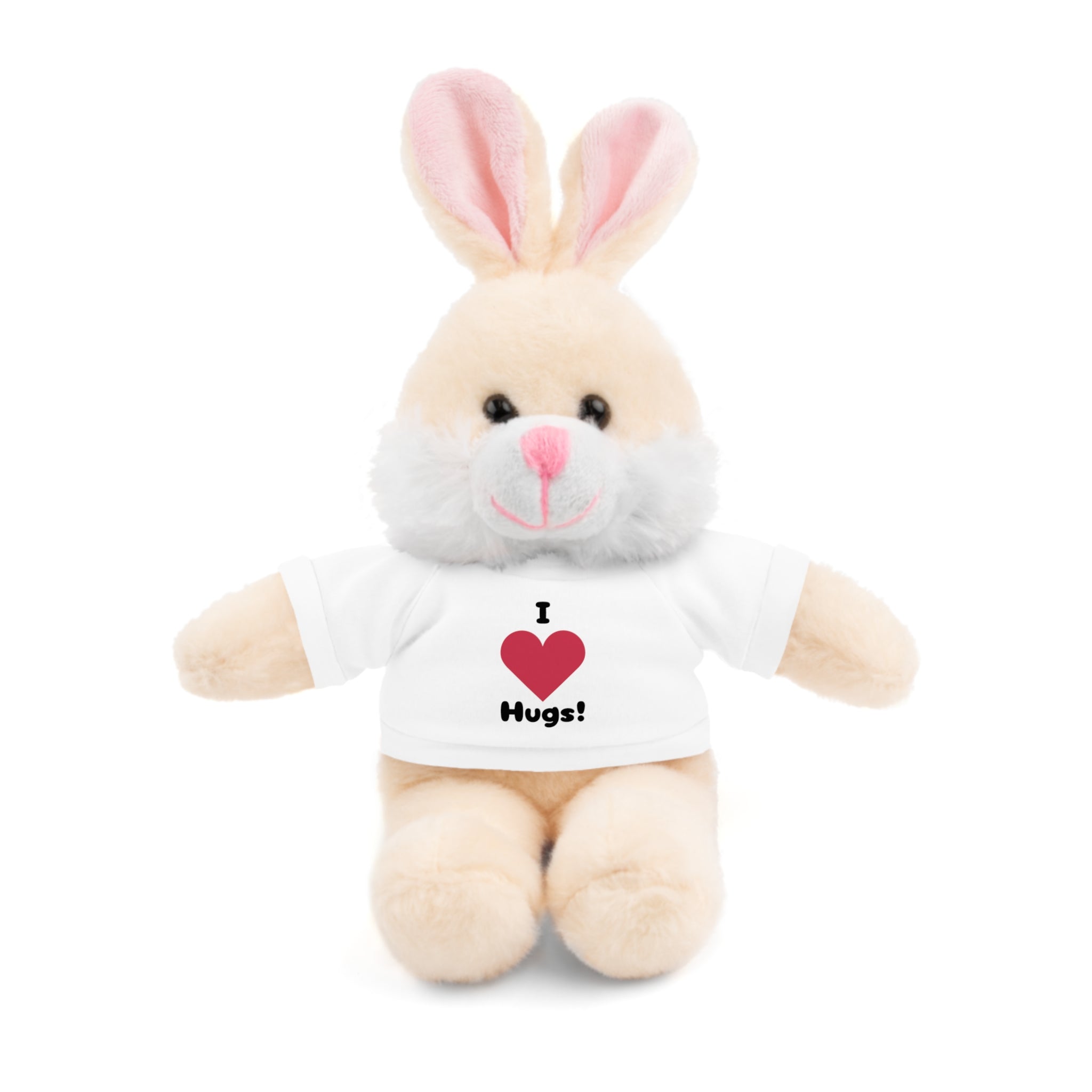 Stuffed Animal with T-shirt saying I heart Hugs