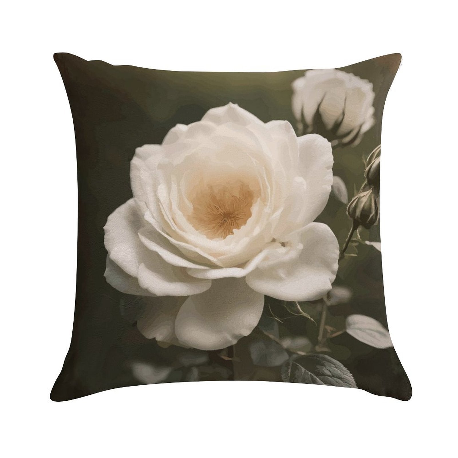 White Rose Ultra Soft Short Plush Pillowcase