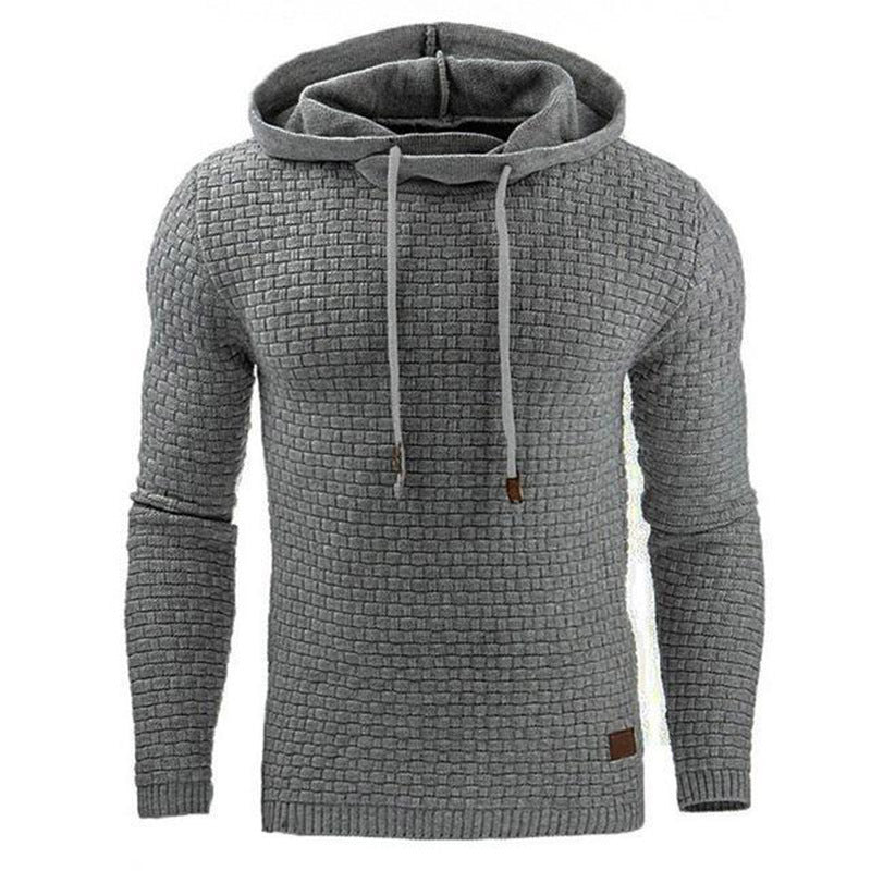 Men's Waffle Solid Color Hoodie Sweater