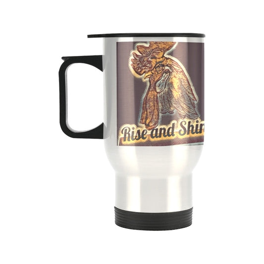 Rise and Shine Rooster Travel Mug - 14 oz (Made in USA)