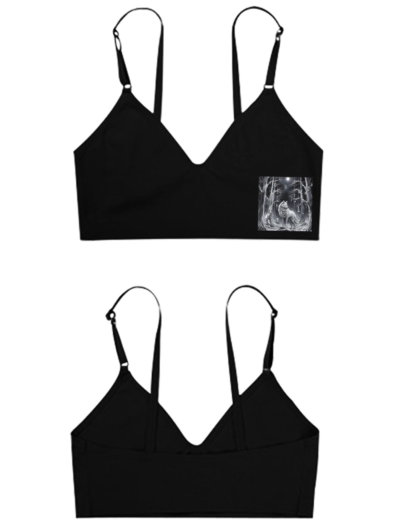 Ethereal Wolf in the Moonlight Seamless Bra for Women (Front Printing)