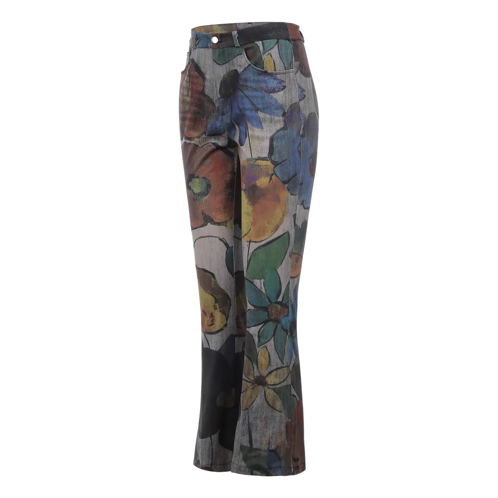Plus Size Women's Floral Casual Trousers