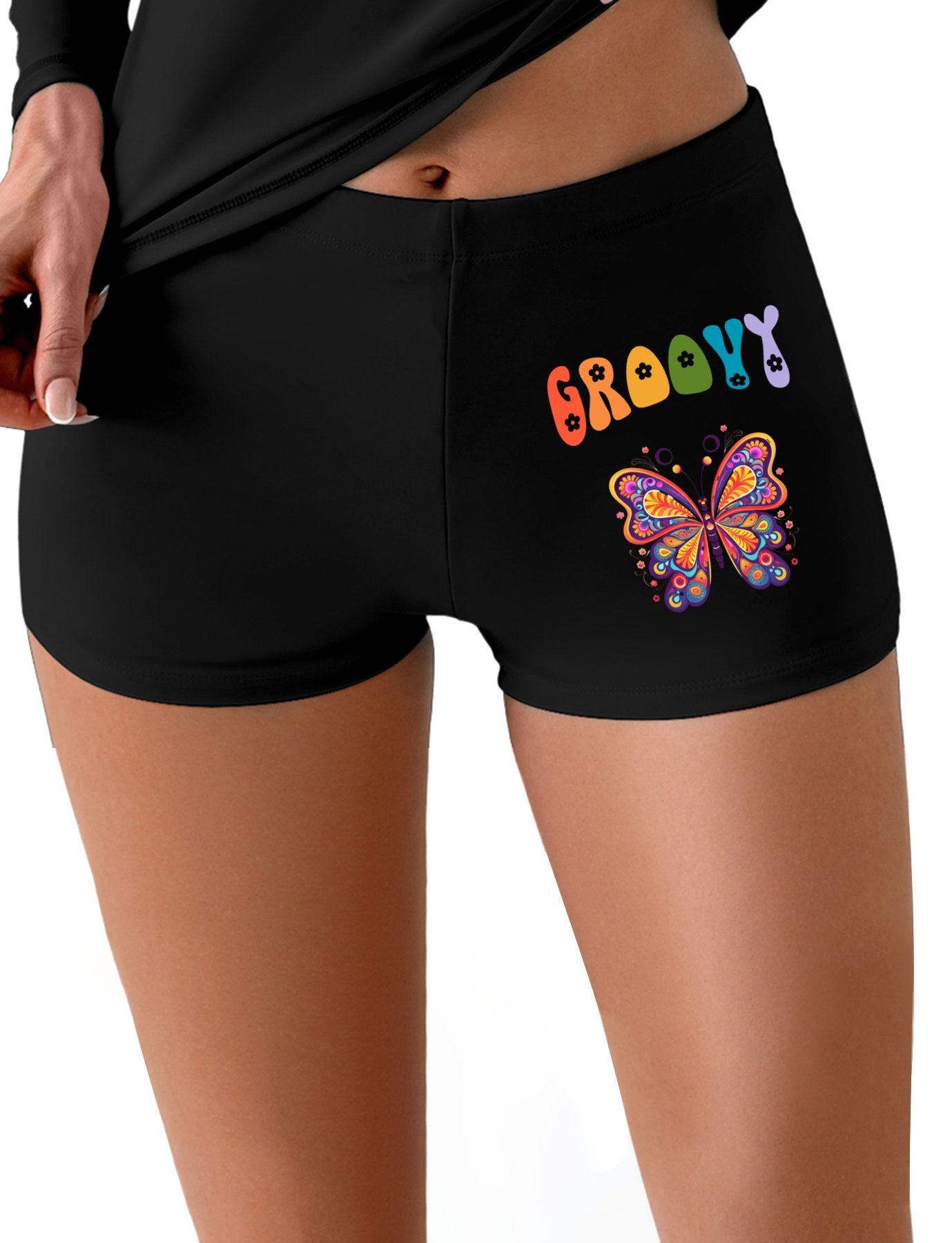 Groovy Butterfly DTF Boxer Brief for Women(Front Printing)