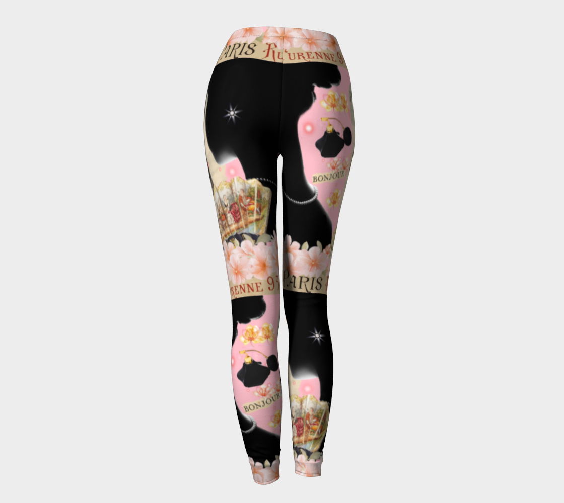 French Model Eiffel Tower Printed Long Yoga Leggings